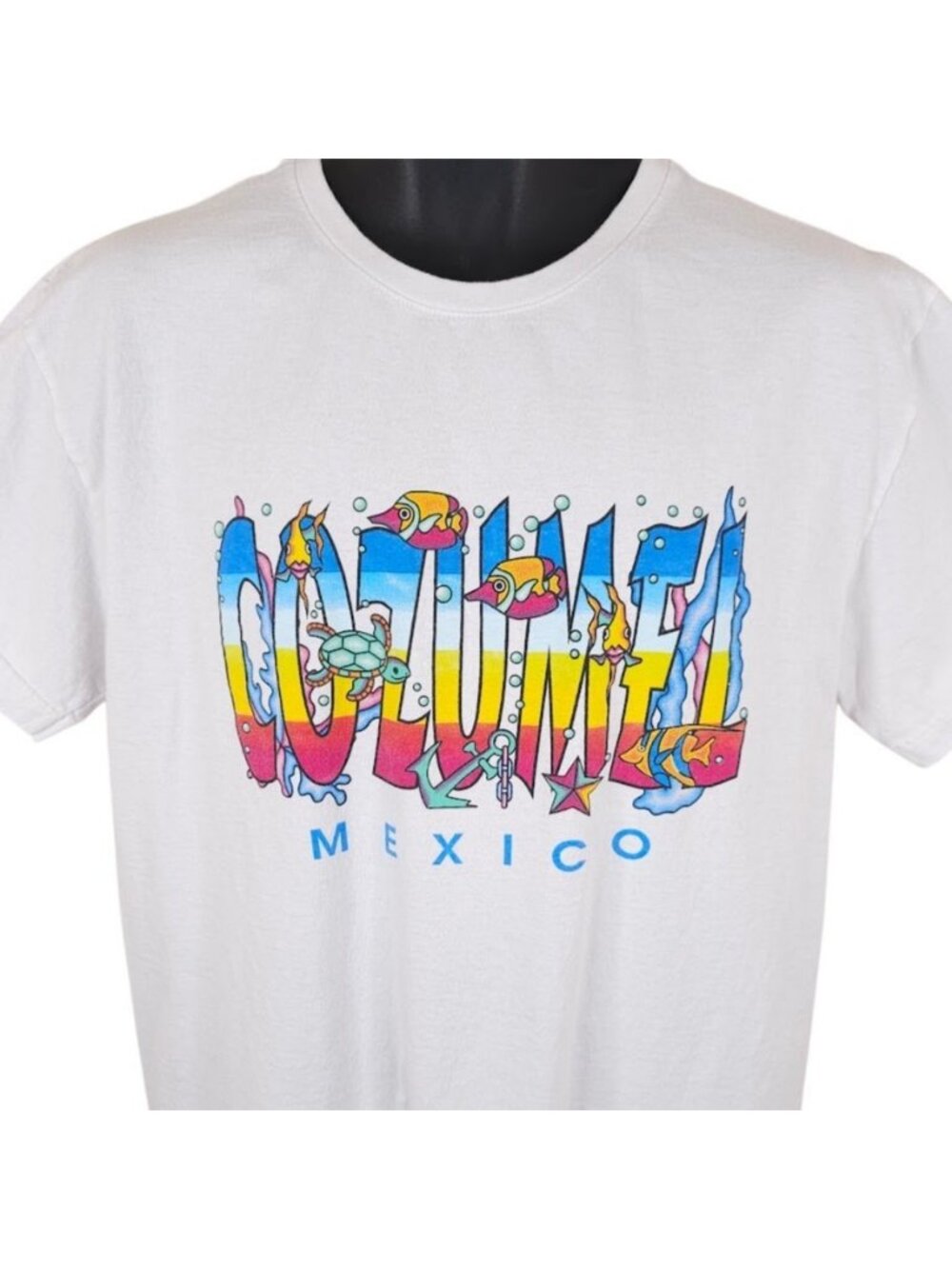 Cozumel T Shirt Mens Size Large White Mexico Travel Destination Tee